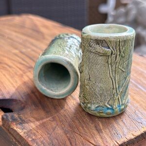 Tiny Green Ceramic Vase Set